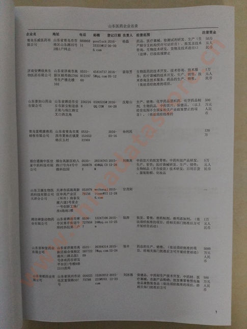 山東醫(yī)藥企業(yè)黃頁(yè)收錄了最新的山東醫(yī)藥企業(yè)名單，具有極高的營(yíng)銷價(jià)值，實(shí)實(shí)在在提高銷售業(yè)績(jī)